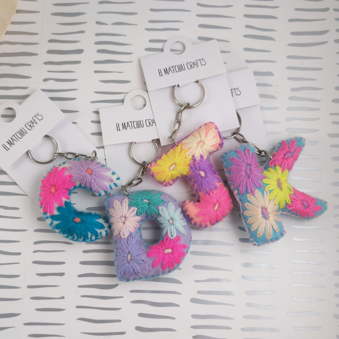 Pastel letter keychain