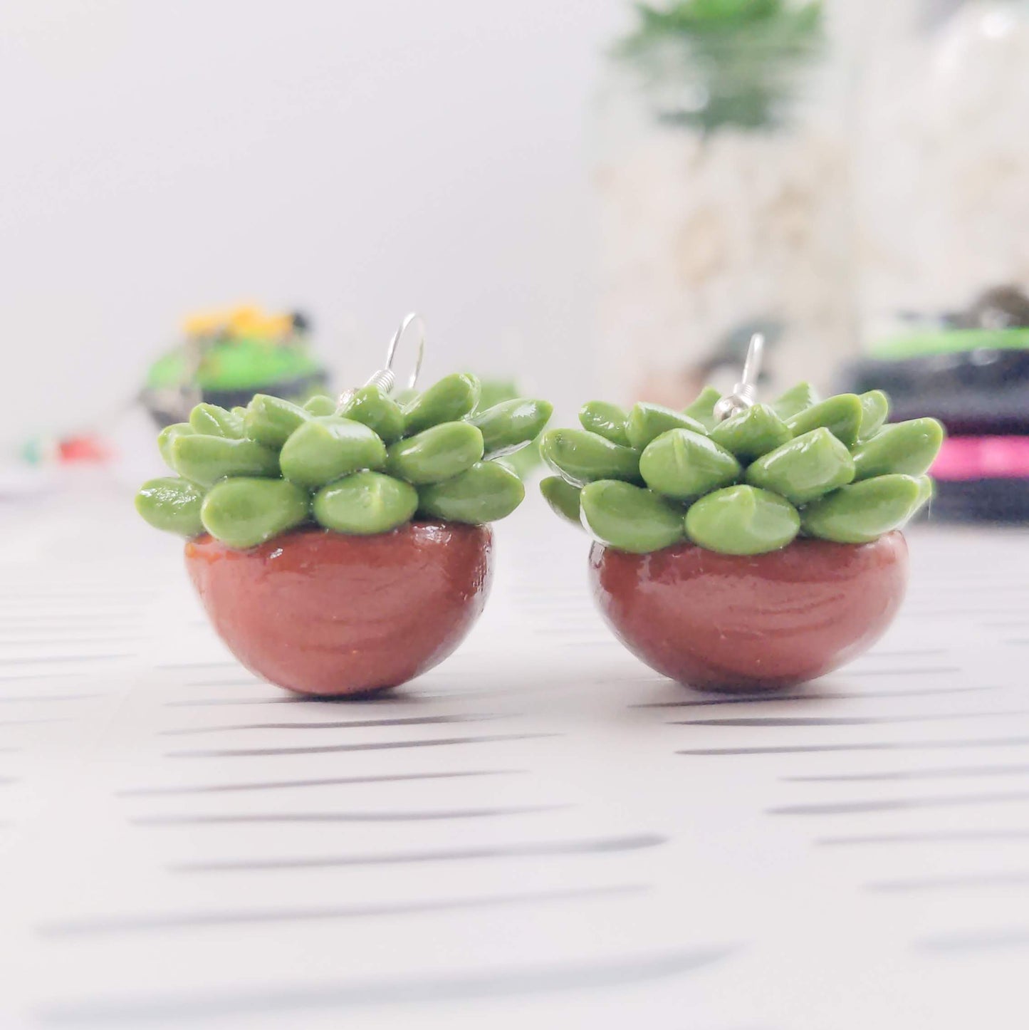 Succulent earrings