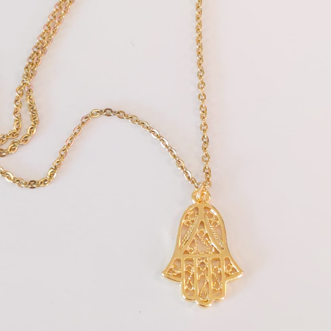 Hamsa charm necklace